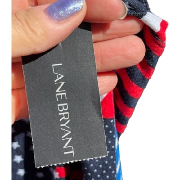 Lane Bryant Womens Sleeveless Top Shirt Plus 18/20 Patriotic Stars Stripes Blue - Picture 5 of 6